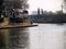 Boat house and suspention bridge over the River Seven.