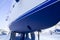 Boat hull sailboat blue antifouling beached