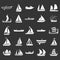 Boat icon set grey vector