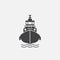 Boat icon vector isolated on grey background.