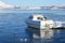 Boat on icy bay