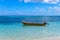 Boat in the idyllic beach in the Yasawa island