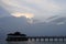 Boat jetty and clouds in Malaysia island