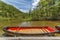 Boat and jetty in lake