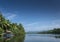 Boat and jungle hut on the tatai river in cambodia