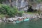 Boat and karst mountain in Yangshuo, China