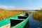 Boat on lake and cane