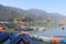 Boat lake cruise landscape Pokhara Nepal