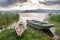 Boat and Lake Jipe at sunset, Kenya