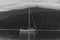 Boat on a lake with mountain backdrop