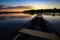 A boat on Lake Sandoval in Peru.