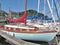 Boat on the Legue port in Plerin in Brittany