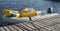 Boat loaded with regatta mark buoys for a yacht race on pier in Varna, Bulgaria