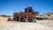 Boat maintenance on the beach