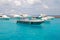 Boat of Maldivian Coast Guard anchored off Male Maldives