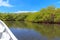 By boat through the mangrove forest. Cayo Arena, Punta Rucia, Do