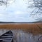 Boat on the masurian lake