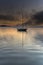 Boat in the Mist - Morning Sunrise Waterscape