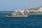 Boat moored in the port. Naxos Island, Greece