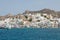 Boat moored in the port. Naxos Island, Greece