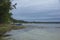 Boat moored on shoreline Kingsley Lake