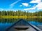 Boat on Mountain lake in forest