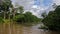 Boat moving through the channel, Cano Negro, Costa Rica