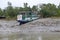 Boat on mud banks, Mangrove forest, Sundarbans, West Bengal, India