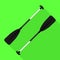 Boat paddles icon, flat style