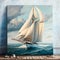 Boat Painting in Serene Seascape. Generative AI