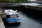 A boat passes a lock on the Rhone river in Geneva