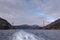 Boat perspectivender under the Lysefjorden Bridge in Norway