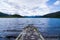 Boat pier in gjende lake in jotunheimen