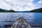 Boat pier on the Gjende lakeshore in Jotunheimen, Norway