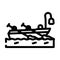 boat pirate line icon vector illustration