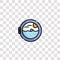 boat porthole icon sign and symbol. boat porthole color icon for website design and mobile app development. Simple Element from