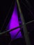 Boat Purple Color Sail with a gray frame and lights