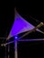 Boat Purple Color Sail with a gray frame and lights