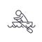Boat race, kayaks, rowing race flat line illustration, concept vector isolated icon on white background