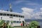 Boat reels with forecastle in background on a ferry in Indonesia. Electrically powered mechanisms for lowering the anchor.