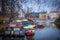 Boat rental at Gondola Bay on Odra river in Wroclaw, Poland.