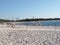 Boat rental racks near the water at the beach