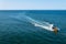 A boat returning to Whitby Harbour