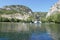Boat ride on esparron lake, France