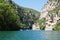 Boat ride on esparron lake, France