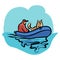 Boat riding Illustration