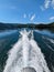 Boat riding on lake jocassee north carolina in summer