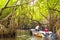 Boat safari people mangrove jungle Bentota Ganga River Bentota Beach Sri Lanka