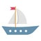 Boat, sailboat, Color Vector Icon which can be easily modified or edited