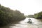 Boat sailing on a amazon river